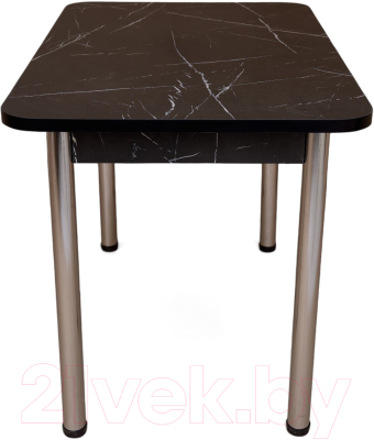 Обеденный стол СВД Юнио 110x70 / 004.П20.Х (мрамор неро маркина/хром)