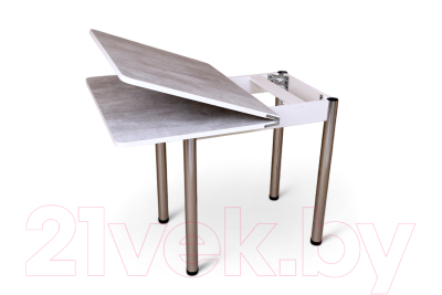 Обеденный стол СВД Юнио 80x60-120 / 013.П16.Х (бетон/хром)