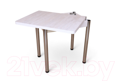 Обеденный стол СВД Юнио 80x60-120 / 013.П17.Х (ледяное дерево/хром)