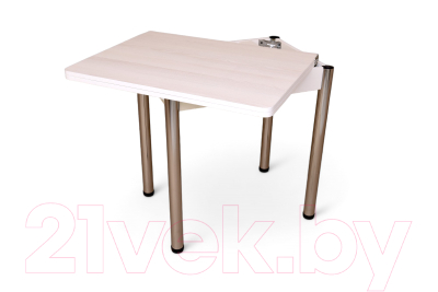 Обеденный стол СВД Юнио 80x60-120 / 013.П21.Х (снежный ясень/хром)