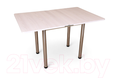 Обеденный стол СВД Юнио 80x60-120 / 013.П21.Х (снежный ясень/хром)