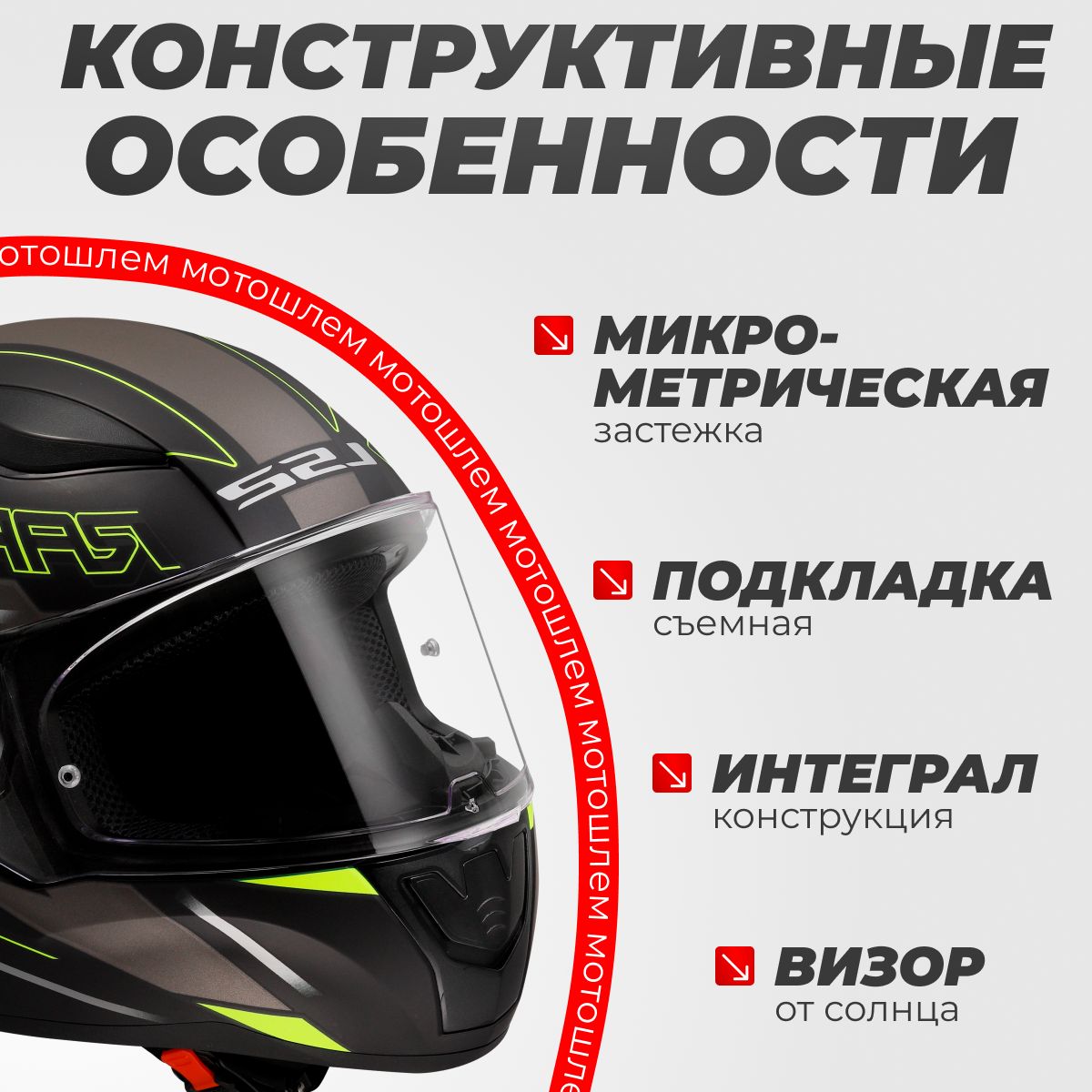 Мотошлем LS2 FF353 Rapid 2 Rokku (S, черный матовый/желтый) — фото 3