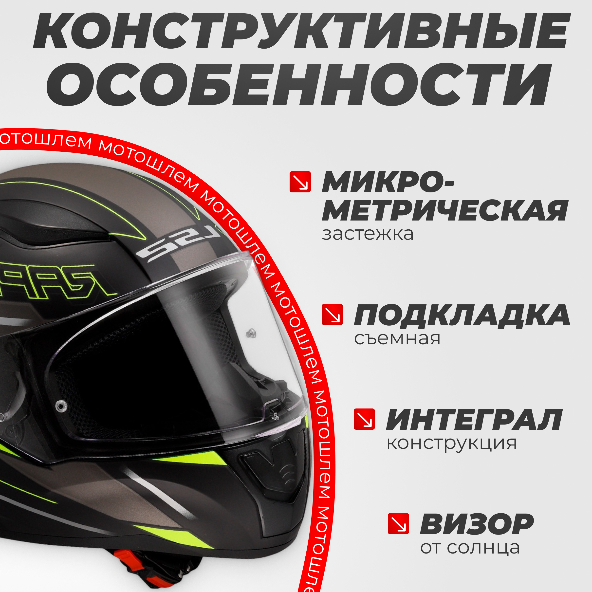 Мотошлем LS2 FF353 Rapid 2 Rokku (2XL, черный матовый/желтый) — фото 3