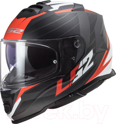 Мотошлем LS2 FF800 Storm II Nerve (M, черный матовый/красный)