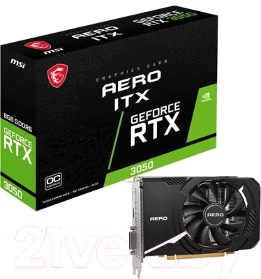 Видеокарта MSI GeForce RTX 3050 Aero ITX 8G OCV2 