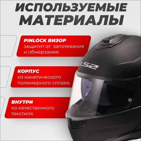 Мотошлем LS2 FF908 Strobe 2 (M, черный матовый)