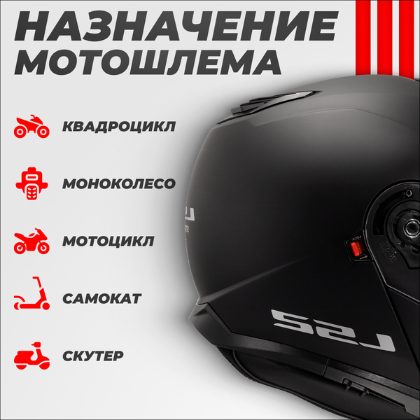 Мотошлем LS2 FF908 Strobe 2 (M, черный матовый)