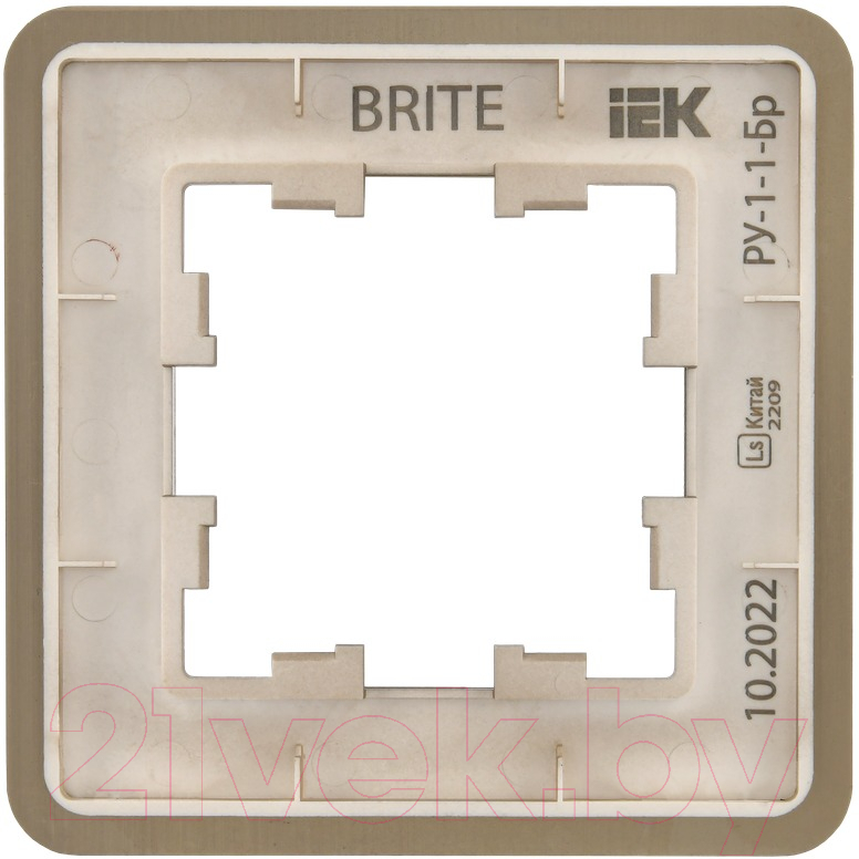 Рамка для выключателей и розеток IEK Brite BR-M12-M-01-K49 (металл/латунь) — фото 5