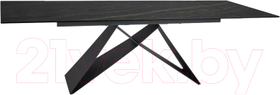 Обеденный стол Signal Westin Ceramic 160-240x90 (Noir Desire черный/черный матовый)