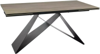 Обеденный стол Signal Westin Ceramic 160-240x90 (Sabbia светло-коричневый/черный матовый) - 