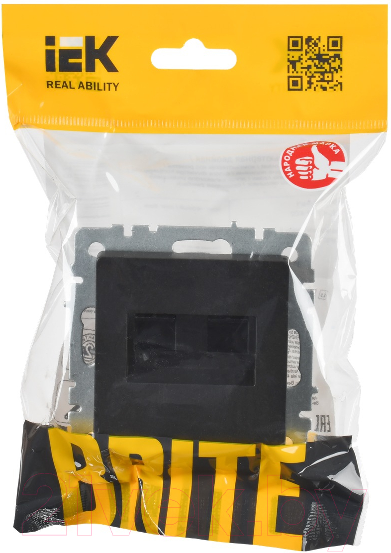 Розетка IEK Brite BR-K20-2-K02 (черный) — фото 6