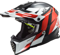 Мотошлем LS2 MX1299 (MX437) Fast Evo Strike (M, черный/белый/красный) - 