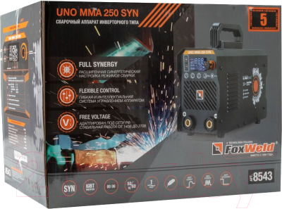 Инвертор сварочный FoxWeld Uno MMA 250 SYN / 8543
