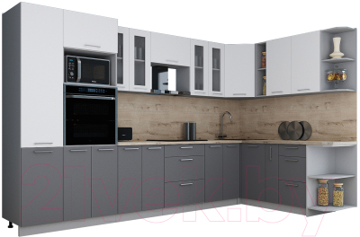 Кухонный гарнитур Интерлиния Мила Gloss 1.88x3.4 правая
