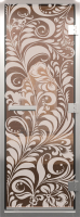 Стеклянная дверь для бани/сауны Doorwood Хамам Хохлома 70x190 / DW03633 (бронза) - 