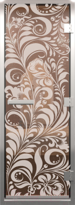 Стеклянная дверь для бани/сауны Doorwood Хамам Хохлома 70x190 / DW03633