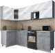Готовая кухня Интерлиния Мила Gloss 50-12x25 (белый глянец/керамика/травертин серый) - 