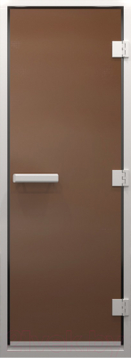 Стеклянная дверь для бани/сауны Doorwood Хамам 80x200 / DW00802 (бронза матовый)