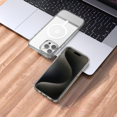 Чехол-бампер Hoco Для iPhone 15 Pro Max магнитный (прозрачный)