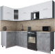 Готовая кухня Интерлиния Мила Gloss 50-12x25 (белый софт/керамика/травертин серый) - 