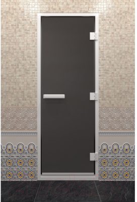 Стеклянная дверь для бани/сауны Doorwood Хамам 70x190 / DW03635 (графит матовый)