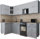 Готовая кухня Интерлиния Мила Gloss 50-12x25 (пепел софт/керамика/травертин серый) - 