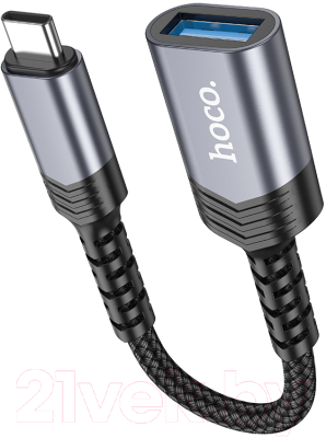 Кабель/переходник Hoco UA24 Type-C-USB 3.0 (металлик)