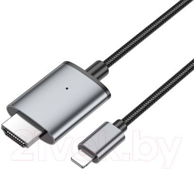 Кабель Hoco UA27 Lightning - HDMI 1080P (2м, металлик)