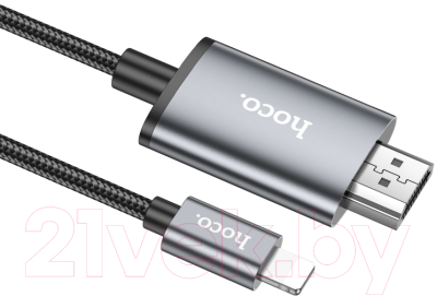 Кабель Hoco UA27 Lightning - HDMI 1080P (2м, металлик)