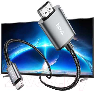 Кабель Hoco UA27 Type-C - HDMI 1080P (2м, металлик)