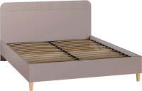 Двуспальная кровать Mobi Амьен 11.44 160x200 (белый PE шагрень/веллюто капучино AG 707 ПВХ) - 