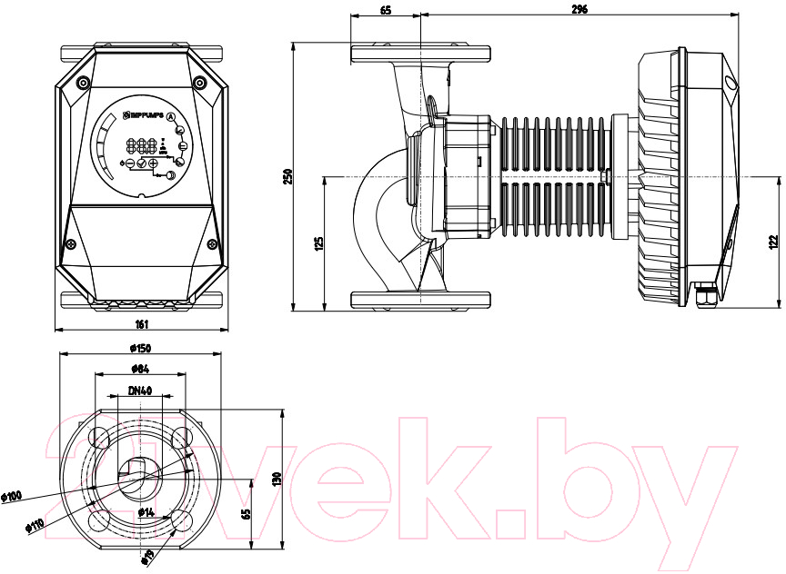 Циркуляционный насос IMP PUMPS NMT MAX II 40/80 F250 / 979527981 — фото 6