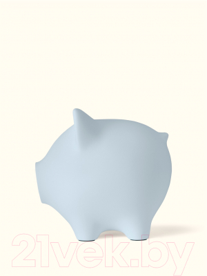 Копилка Pig Bank By Свинка (L, голубой/серебристый пятачок)