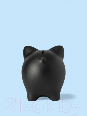 Копилка Pig Bank By Свинка (L, черный/золотой пятачок)