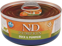 Влажный корм для кошек Farmina N&D Grain Free Duck & Pumpkin (70г) - 