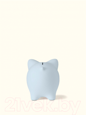 Копилка Pig Bank By Свинка (M, голубой/серебристый пятачок)