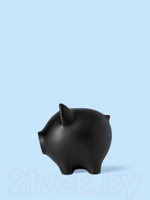 Копилка Pig Bank By Свинка (M, черный/золотой пятачок)