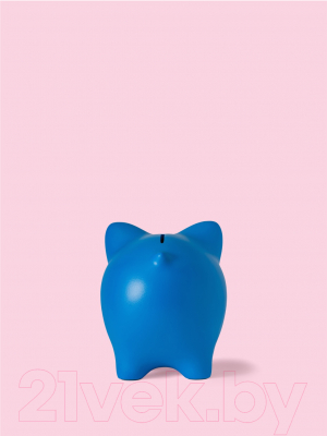 Копилка Pig Bank By Свинка (M, синий/серебристый пятачок)