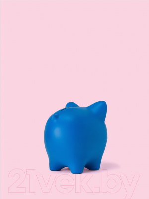 Копилка Pig Bank By Свинка (M, синий/серебристый пятачок)