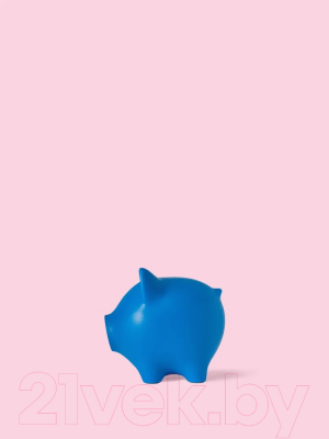 Копилка Pig Bank By Свинка (S, синий/серебристый пятачок)