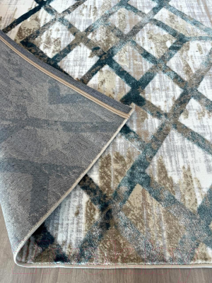 Ковер Radjab Carpet Белла Прямоугольник K551B / 7673RK (1.6x3, Cream Shirink/Blue Fdy)