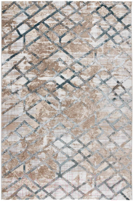 Ковер Radjab Carpet Белла Прямоугольник K551B / 7626RK (3x5, Cream Shirink/Blue Fdy)