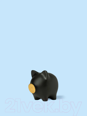 Копилка Pig Bank By Свинка (S, черный/золотой пятачок)