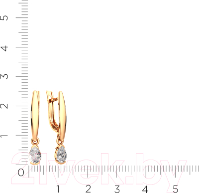 Серьги из розового золота ZORKA 3101428.14K.R.ZZ (с фианитами)