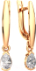 Серьги из розового золота ZORKA 3101428.14K.R.ZZ (с фианитами) - 