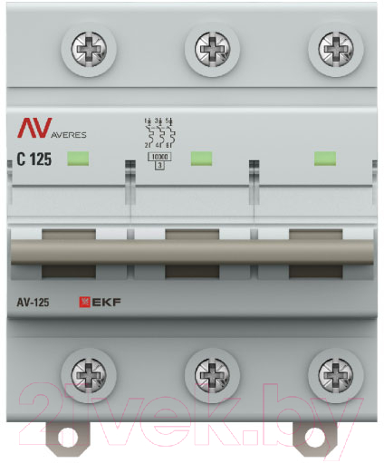 Выключатель автоматический EKF Averes AV-125 3P 125A (C) 10kA / mcb125-3-125C-av