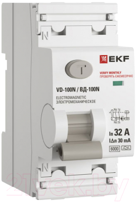 Дифференциальный автомат EKF PROxima ВД-100N 2п 32А 30мА AC 6кА / E1026M3230