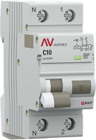 Дифференциальный автомат EKF Averes DVA-6 2P (1P+N) C 10А 10мА AC 6кА (rcbo6-1pn-10C-10-ac-av) - 
