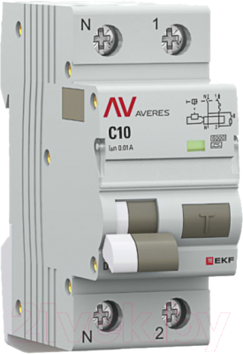 Дифференциальный автомат EKF Averes DVA-6 2P (1P+N) C 10А 10мА AC 6кА (rcbo6-1pn-10C-10-ac-av)
