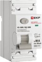 Дифференциальный автомат EKF PROxima ВД-100N 2п 80А 100мА AC 6кА / E1026M80100 - 